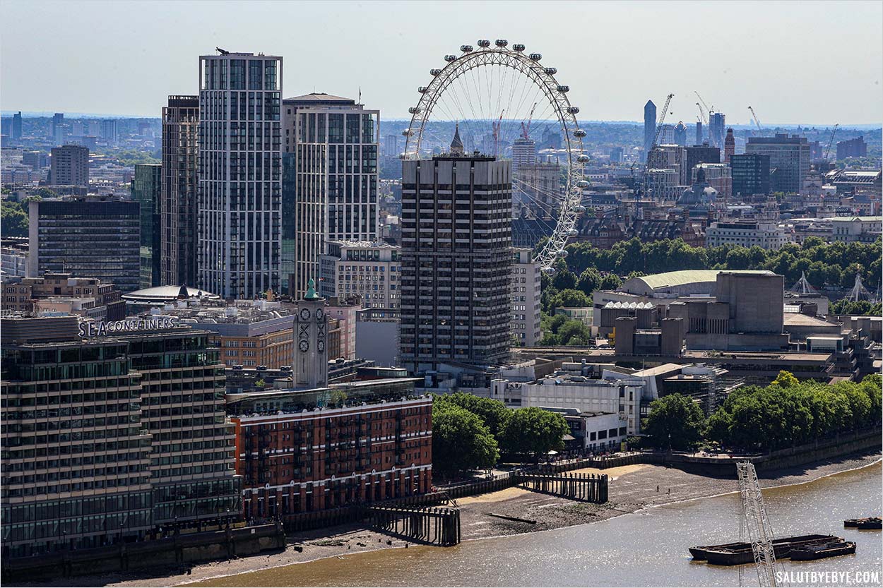 La OXO Tower, le London Eye et les tours de Westminster