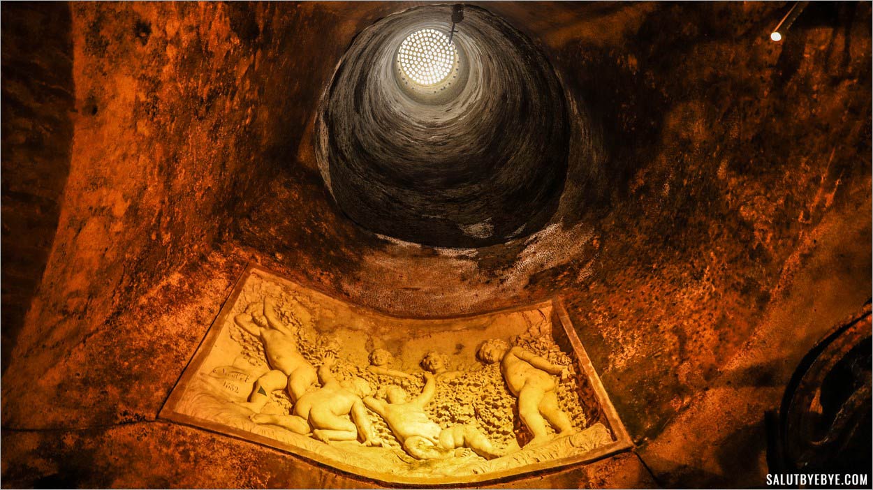 La profondeur des crayères du domaine Pommery à Reims