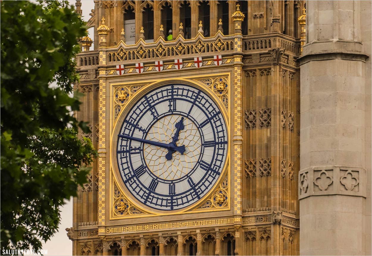 Cadran de Big Ben en gros plan