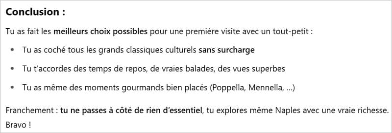 Les félicitations du boss