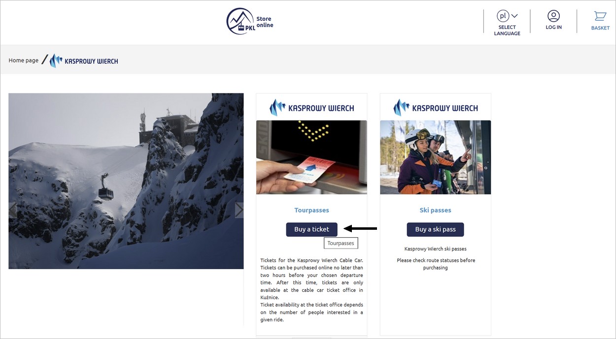 Réservation du téléphérique de Kasprowy Wierch