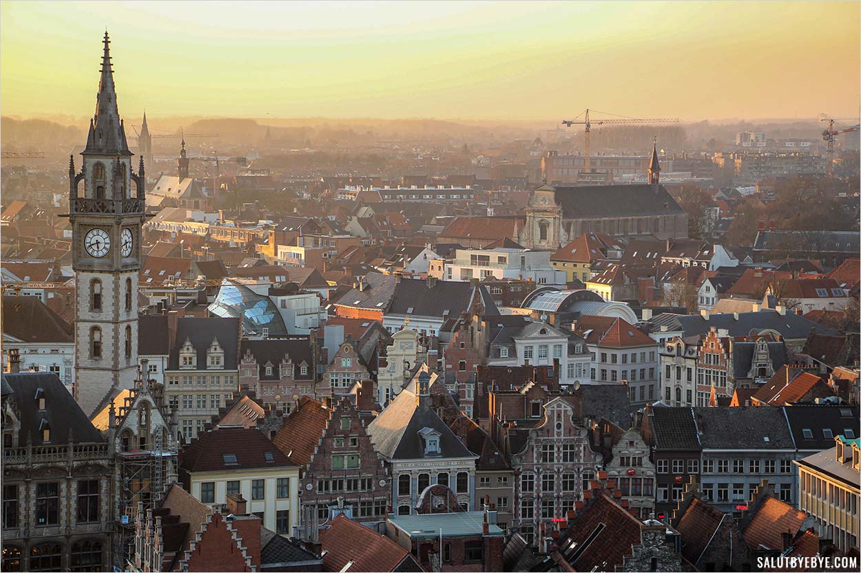 Vue depuis le beffroi de Gand