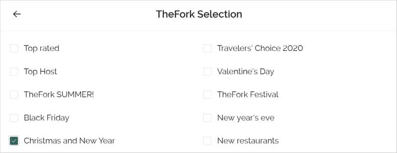The Fork Christmas selection